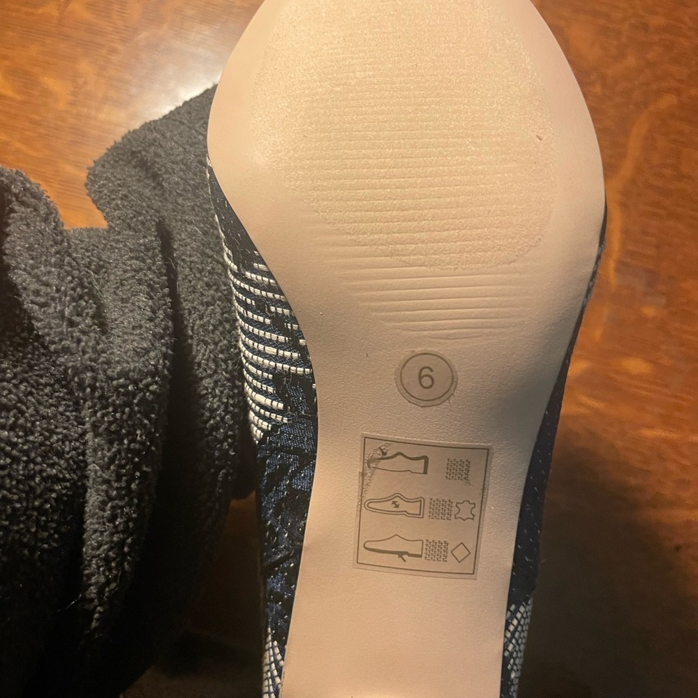 Navy pattern boots - Picture 4 of 4